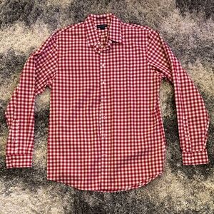 Lands’ End Red Checkered Men's Shirt